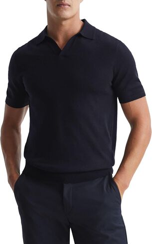 REISS Mens' DUCHIE SS Open Collar Merino Polo in Kuwait
