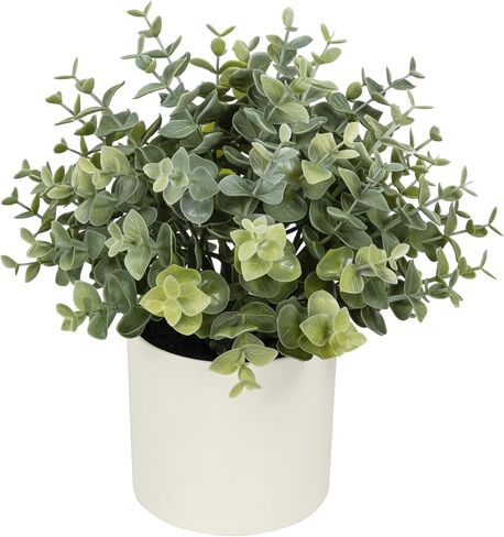 8.5" Artificial Eucalyptus Plant in Cream Pot in Saudi Arabia