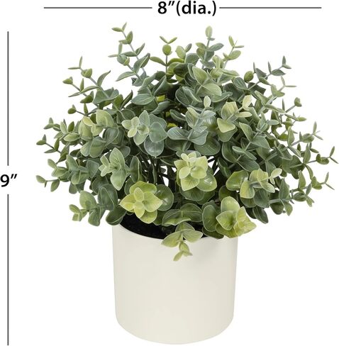 8.5" Artificial Eucalyptus Plant in Cream Pot in Saudi Arabia
