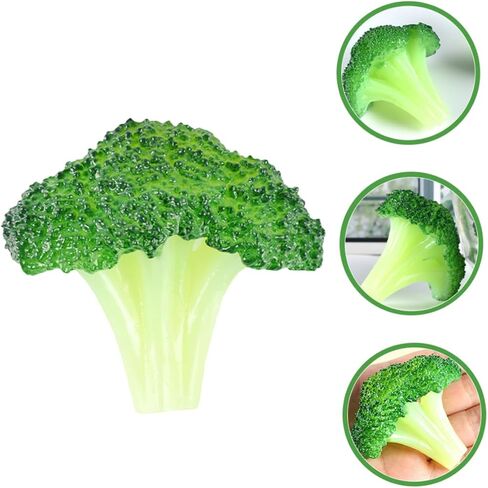 4Pcs Lifelike Artificial Broccoli Slice Decorative Simulation Fake Vegetable Models for Display Shop Props and Restaurant Decor Broccoli Slice Ornament in Kuwait