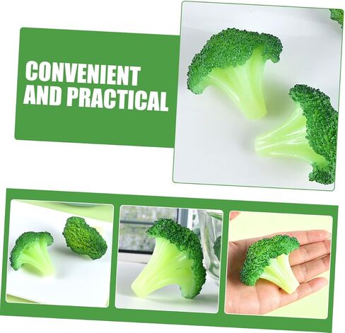 4Pcs Lifelike Artificial Broccoli Slice Decorative Simulation Fake Vegetable Models for Display Shop Props and Restaurant Decor Broccoli Slice Ornament in Kuwait
