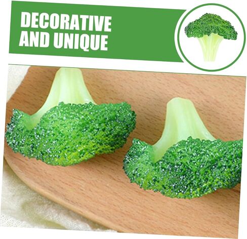 4Pcs Lifelike Artificial Broccoli Slice Decorative Simulation Fake Vegetable Models for Display Shop Props and Restaurant Decor Broccoli Slice Ornament in Kuwait