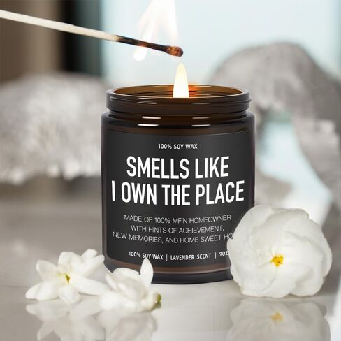 Housewarming Gifts New Home, Best Housewarming Gifts 2026, New Home Gift Candle, Closing Gift for Home Buyers, Smell Like I Own the Place Candle Funny First House Apartment Lavender Candles 9OZ in Kuwait