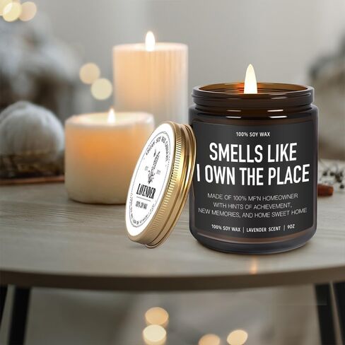 Housewarming Gifts New Home, Best Housewarming Gifts 2026, New Home Gift Candle, Closing Gift for Home Buyers, Smell Like I Own the Place Candle Funny First House Apartment Lavender Candles 9OZ in Kuwait