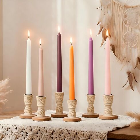 6Pcs Pastel Taper Candles,10 Inch Pastel Candle Sticks, Dripless Unscented Colored Candlesticks,Colorful Candle Set for Birthday,Wedding,Garden Party Decor,Home Dining Table,Elegant French in Saudi Arabia