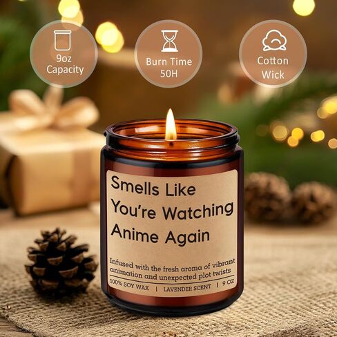 Miracu Candle, Anime Lover Gifts, Anime Gifts for Men Women, Teen Boys Girls - Japanese Anime's Fan Birthday Idea, Cool Funny Fathers Day Present for Manga Weeb Otaku Friend Boyfriend Husband Son in Saudi Arabia
