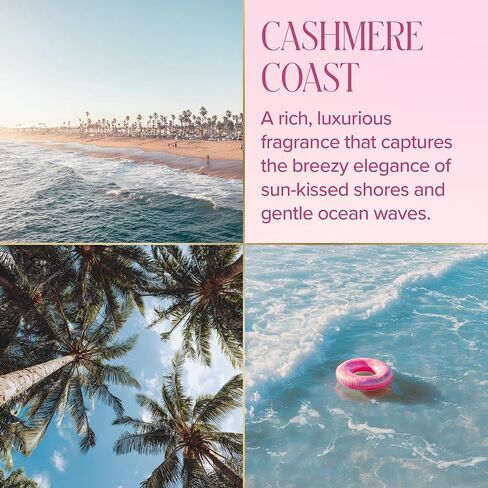 Paris Hilton Cashmere Coast Scented Candle, Pink Heart-Shaped Ceramic Vessel with Embossed Bow Detail, Premium Plant Wax Blend, 3-Wicks, 12-Ounce in Saudi Arabia