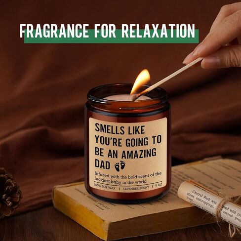 GSPY New Dad Gifts, First Time Dads Candle - Fathers Day, Pregnancy Congratulations, Gender Reveal Gifts for Father to be, Dad to be, Soon to Daddy, Expecting Father - Baby Shower Ideas for New Daddy in Kuwait