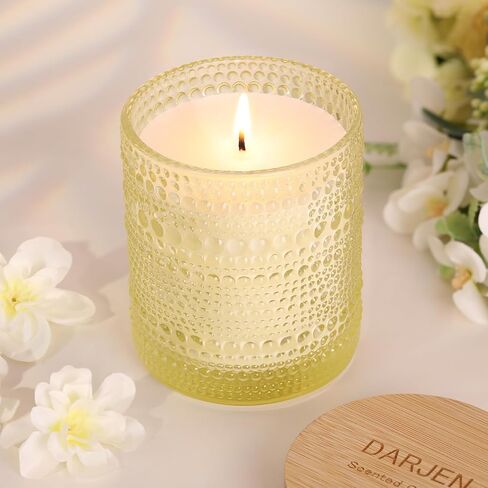 DARJEN Sandalwood Candles for Home- 10oz 68H Natural Soy Wax Aromatherapy Jar Candle with Strong Scent, Decorative Aesthetic Candles for Home Office, Evening Wind-Down, Luxury Gift for Man Cave in Saudi Arabia