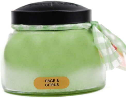 A Cheerful Giver - Sage & Citrus Papa Scented Glass Jar Candle (34oz) with Lid & True to Life Fragrance Made in USA in Kuwait