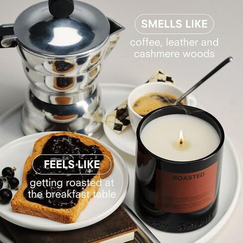 Boy Smells Roasted Candle – Coffee, Leather & Cashmere Woods – Earthy Gourmand Scent – Vegan Soy Wax Blend – 50+ Hour Burn – 8.5 oz in Saudi Arabia