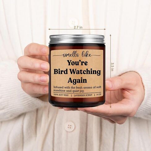 LEADO Birdwatching Candle - Bird Watcher Gifts, Birding, Bird Watching Gifts for Women, Men - Funny Fathers Day, Birthday Presents for Birdwatchers, Birders, Twitchers, Ornithologists, Nature Lovers in Saudi Arabia