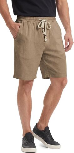TARSE Men's Linen 2 in 1 Shorts Casual Summer Beach Vacation 5 Inch Inseam Drawstring with Pockets in Saudi Arabia