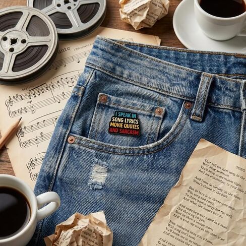 Sarcastic Quotes Pin - Funny Self Label Enamel Pins with "I Speak in Song Lyrics, Movie Quotes and Sarcasm" for Backpacks, Jackets, Hats. Colorful Text Brooches Gift for Friends, Adults, Women in Saudi Arabia