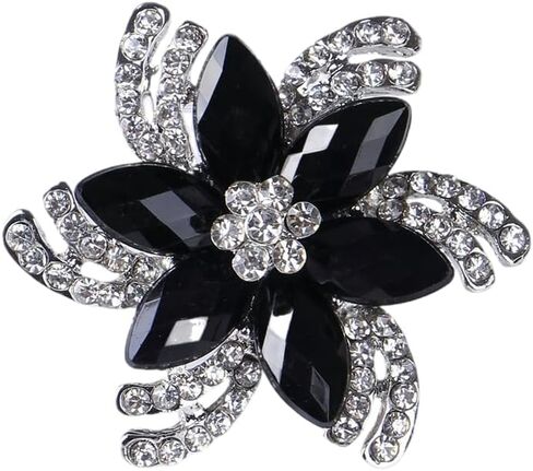 Flower Brooch Pin for Women,VintageCrystal Rhinestone Brooch,Elegant Petals Flower Brooch Pins Rhinestone Jewelry Pins for DIY Bridal Wedding Bouquet Bridesmaid Jewelry in Saudi Arabia