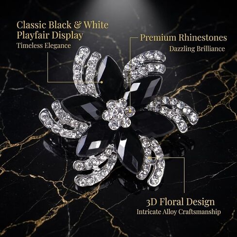 Flower Brooch Pin for Women,VintageCrystal Rhinestone Brooch,Elegant Petals Flower Brooch Pins Rhinestone Jewelry Pins for DIY Bridal Wedding Bouquet Bridesmaid Jewelry in Saudi Arabia
