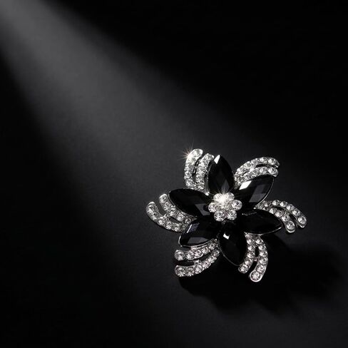 Flower Brooch Pin for Women,VintageCrystal Rhinestone Brooch,Elegant Petals Flower Brooch Pins Rhinestone Jewelry Pins for DIY Bridal Wedding Bouquet Bridesmaid Jewelry in Saudi Arabia