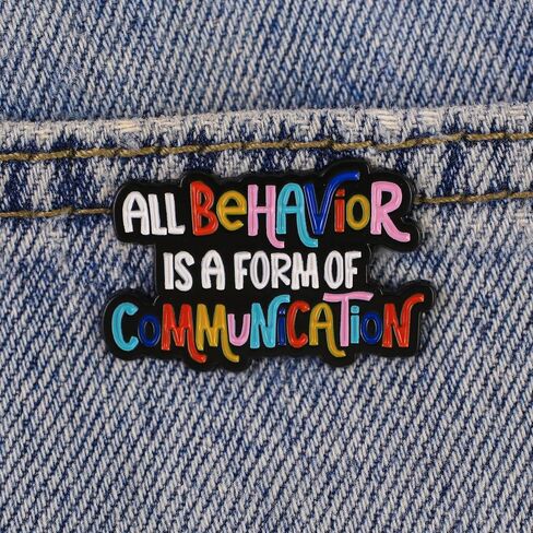 All Behavior Is A Form Of Communication Pin Brooch, Autism Awareness Enamel Pin, Gift For Behavioral Therapist Neurodivergent Friend, Neurodiverse Lapel Badge, Autistic Advocate Brooches, Counseling Accessories in Kuwait