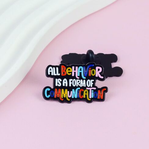 All Behavior Is A Form Of Communication Pin Brooch, Autism Awareness Enamel Pin, Gift For Behavioral Therapist Neurodivergent Friend, Neurodiverse Lapel Badge, Autistic Advocate Brooches, Counseling Accessories in Kuwait