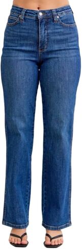 Judy Blue High Rise Tummy Control Straight Jeans- Ivory Gem in Kuwait
