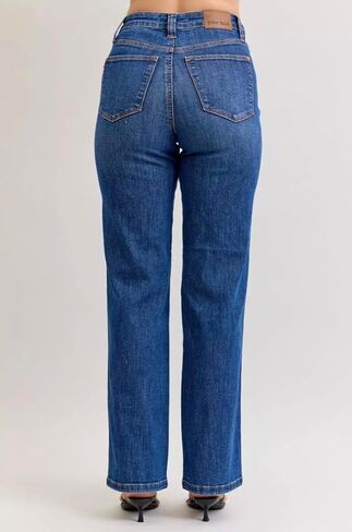 Judy Blue High Rise Tummy Control Straight Jeans- Ivory Gem in Kuwait