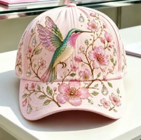 2026 Limited Edition Hummingbird Flowers Baseball Cap, Adjustable Cotton Garden Sun Hat for Women in Kuwait