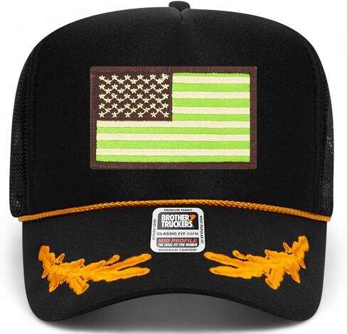 Oak Leaves Embroidered Flag Patch Trucker Hat | Pick from 6 Unique Flags | Premium Vintage Trucker Hat with Snapback in Kuwait
