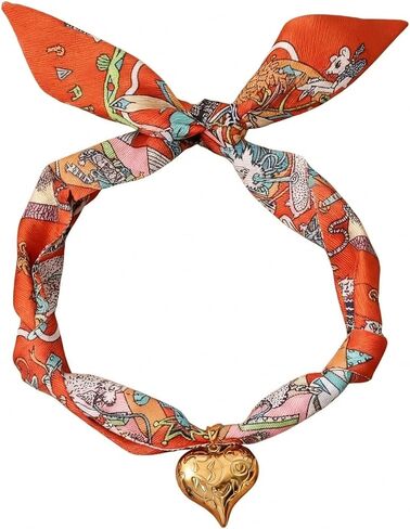 Scarf Bandana Necklace for Women, Gold Charms With Heart Pendant Vintage Lightweight Leopard Choker Boho Natural Stone Fashion Accessories Fall Jewelry Gift in Kuwait