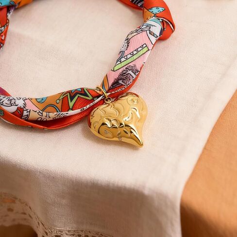 Scarf Bandana Necklace for Women, Gold Charms With Heart Pendant Vintage Lightweight Leopard Choker Boho Natural Stone Fashion Accessories Fall Jewelry Gift in Kuwait