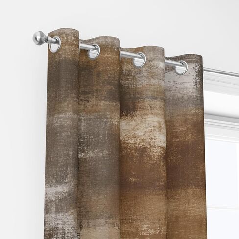 Brown Abstract Blackout Curtain, Grey Brown Modern Art Curtain Decor for Living Room Decor, Thermal Insulated Grommet Window Curtains for Bedroom 52X84 inch in Saudi Arabia