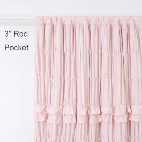 YINFUNG Pink Ruffle Blackout Curtains for Girls Bedroom Shabby Chic Girly Room 84 inch Length 2 Panels Black Out Vintage Handmade Victorian French Country Living Room in Saudi Arabia