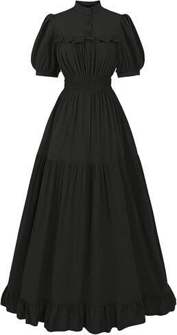 Womens Victorian Dress Short Sleeve 1800s Edwardian Dress Civil War Dress in Saudi Arabia