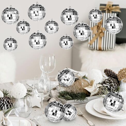 100 Pcs Mirror Disco Balls Bulk Assorted Silver Hanging Disco Ball Decor for Home Wedding Birthday Dance Music 70 S Theme Party Christmas Tree Ornaments in Saudi Arabia