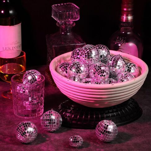 100 Pcs Mirror Disco Balls Bulk Assorted Silver Hanging Disco Ball Decor for Home Wedding Birthday Dance Music 70 S Theme Party Christmas Tree Ornaments in Saudi Arabia
