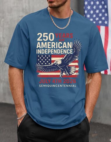 Arvilhill Men 250th Anniversary Tshirt Loose Fit Soft Daily 4th of July Pride Tee (S-XXL) in Saudi Arabia