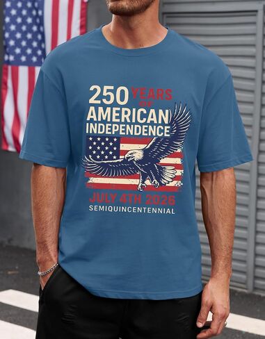 Arvilhill Men 250th Anniversary Tshirt Loose Fit Soft Daily 4th of July Pride Tee (S-XXL) in Saudi Arabia