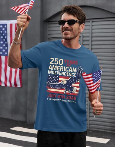 Arvilhill Men 250th Anniversary Tshirt Loose Fit Soft Daily 4th of July Pride Tee (S-XXL) in Saudi Arabia