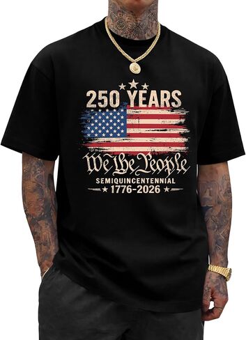 Arvilhill Men 250th Anniversary Tshirt Loose Fit Soft Daily 4th of July Pride Tee (S-XXL) in Saudi Arabia