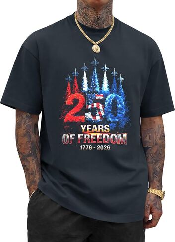Arvilhill Men 250th Anniversary Tshirt Loose Fit Soft Daily 4th of July Pride Tee (S-XXL) in Saudi Arabia