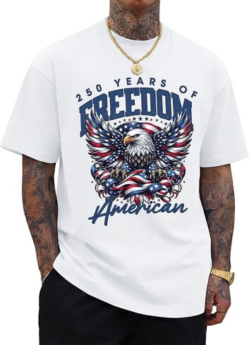 Arvilhill Men 250th Anniversary Tshirt Loose Fit Soft Daily 4th of July Pride Tee (S-XXL) in Saudi Arabia