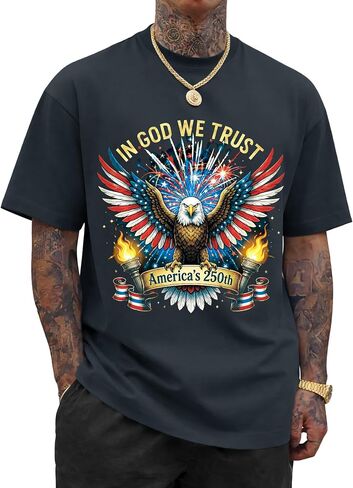 Arvilhill Men 250th Anniversary Tshirt Loose Fit Soft Daily 4th of July Pride Tee (S-XXL) in Saudi Arabia