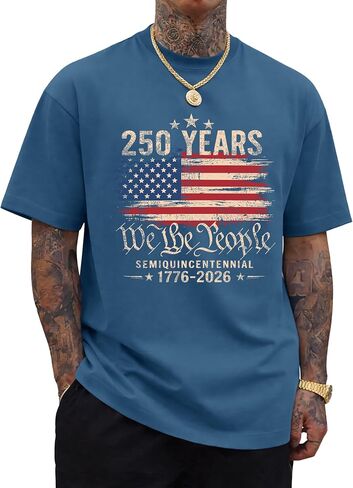 Arvilhill Men 250th Anniversary Tshirt Loose Fit Soft Daily 4th of July Pride Tee (S-XXL) in Saudi Arabia