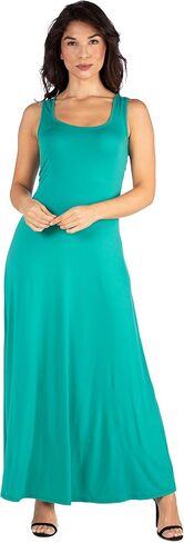 24seven Comfort Apparel Womens Casual Scoop Neck Sleeveless Tank Maxi Dress -Small-1X in Saudi Arabia