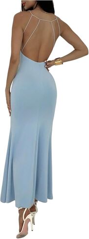 Verdusa Women's Wedding Guest Dress Open Back Maxi Fishtail Cocktail Dresses Party Outfits in Kuwait
