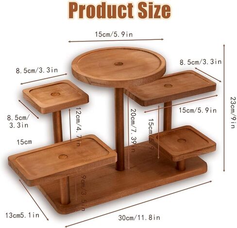 Jewelry Stand, Wooden Tiered Display Rack, Earring Storage Organizer Display Shelves Collectible, Perfume Bracelet Trays for Crafts Sales, Gifts in Saudi Arabia
