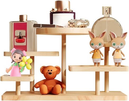 Jewelry Stand, Wooden Tiered Display Rack, Earring Storage Organizer Display Shelves Collectible, Perfume Bracelet Trays for Crafts Sales, Gifts in Saudi Arabia