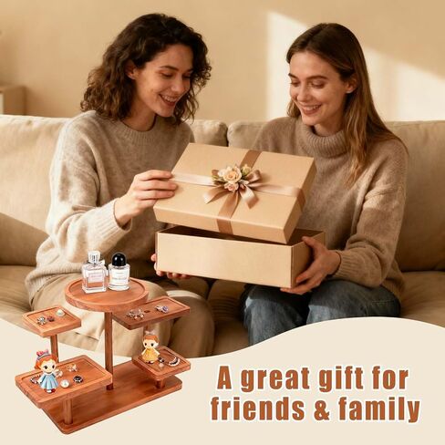 Jewelry Stand, Wooden Tiered Display Rack, Earring Storage Organizer Display Shelves Collectible, Perfume Bracelet Trays for Crafts Sales, Gifts in Saudi Arabia