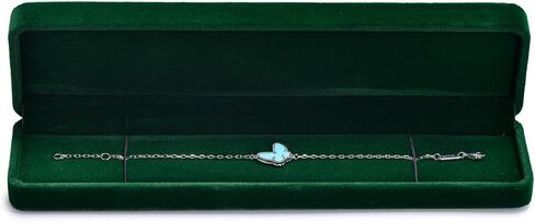 Velvet Necklace Bracelet Box, Jewelry Gift Box Long Chain Case For Birthday,Wedding, Valentine's Day Mother's Day (Green) in Saudi Arabia