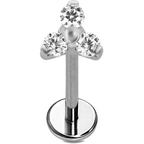 Cords Club Love Triangle Flat Back Stud – ASTM-F136 Implant Grade Titanium - Push Pin Design for Sensitive Ears – Available in 18K PVD Plated & Titanium (Single Earring) in Saudi Arabia