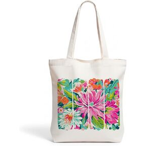 Cherry Goose Leopard Bow Flower Decor Canvas Tote Bag for Women Girls Christmas Birthday Reusable Grocery Bags in Saudi Arabia